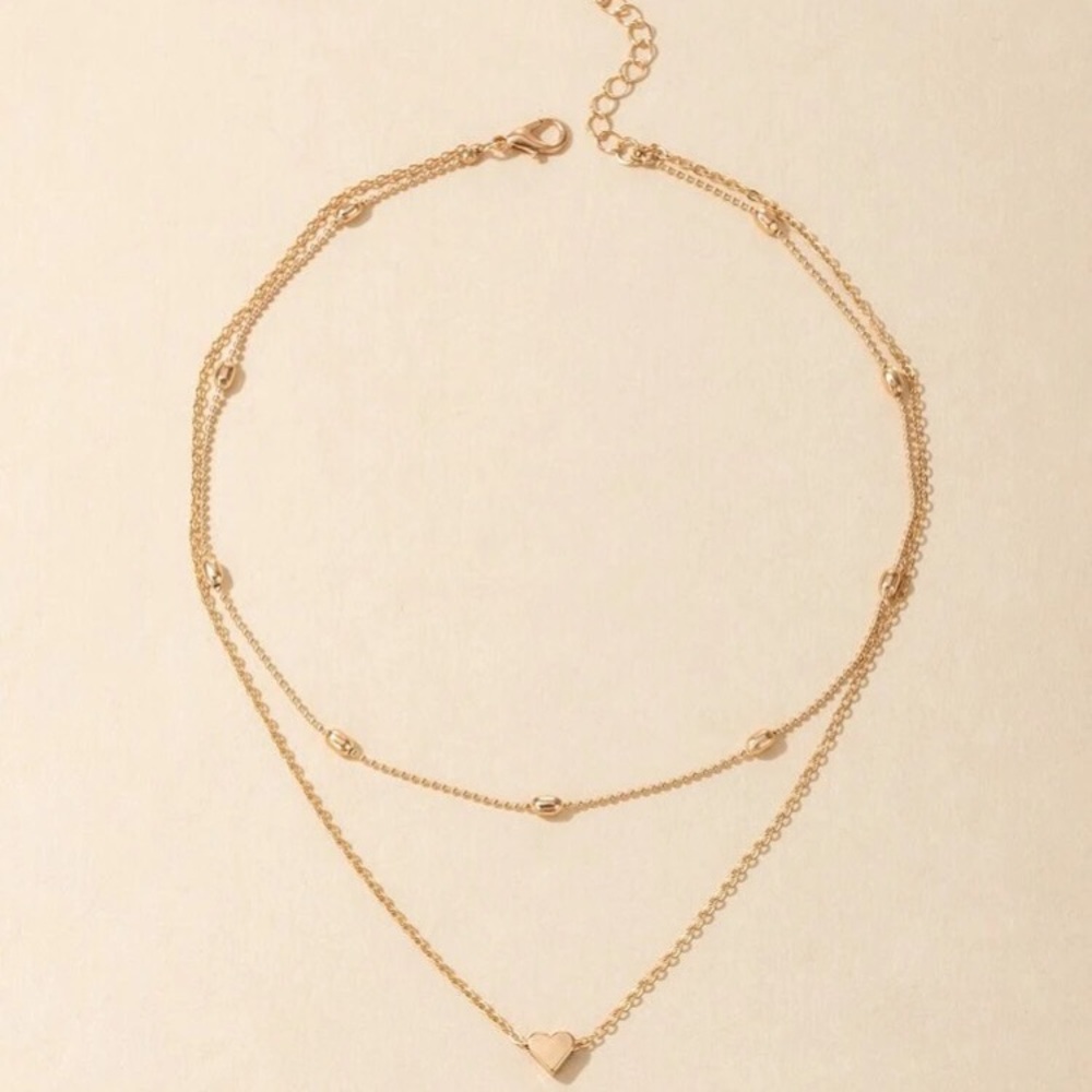 💞 Awesome BoHo heart double layered chain in gold or silver 💕 - Picture 13 of 16
